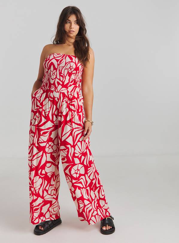 SIMPLY BE Magisculpt Shirred Bandeau Beach Jumpsuit 30